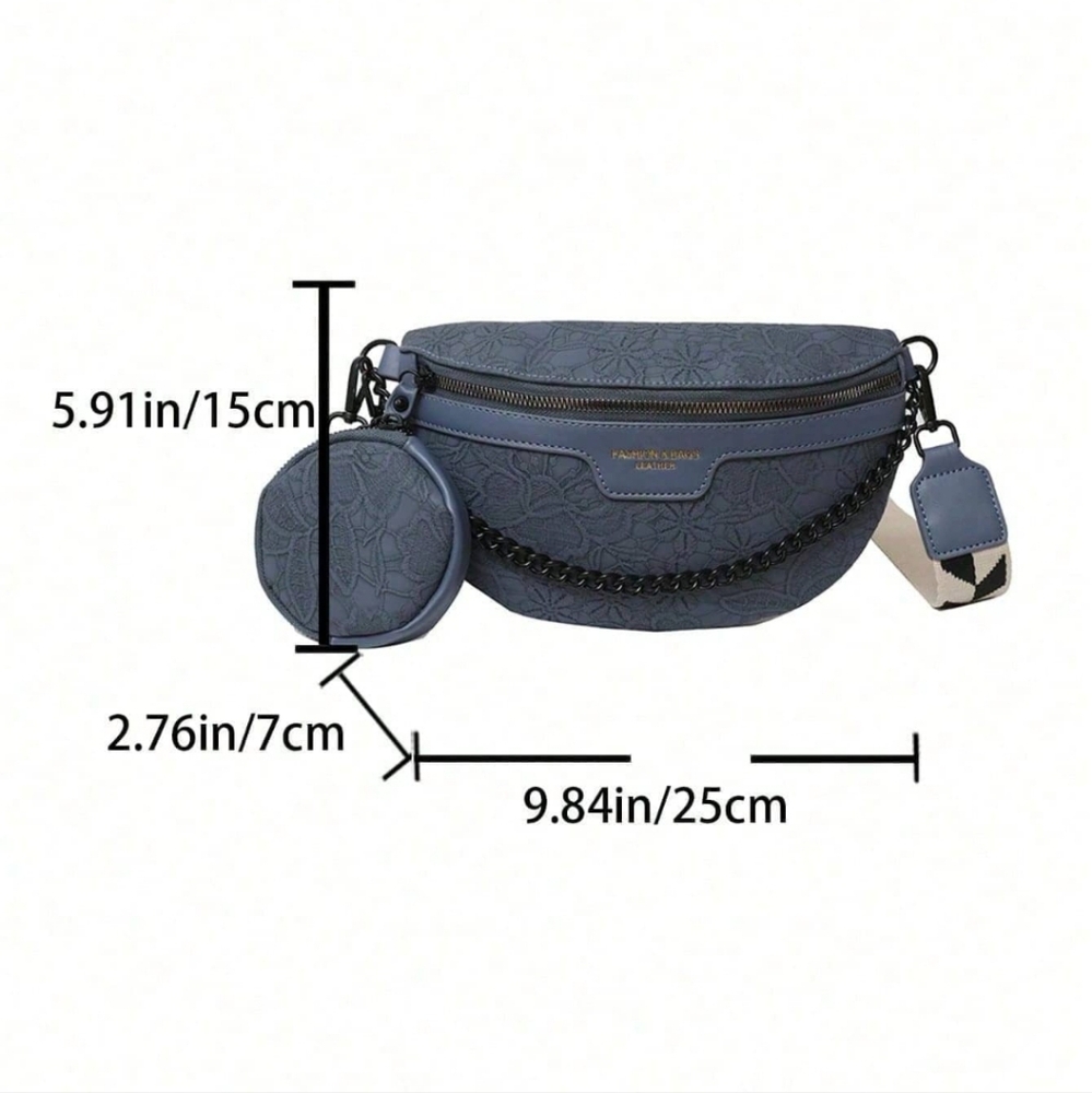 NWT Blue Floral Embossed Crossbody Sling Bag - Picture 6 of 6